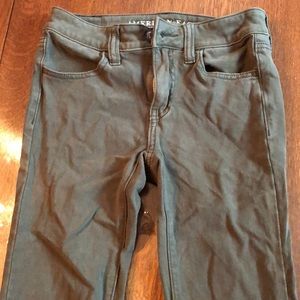 Olive green super stretch skinny jeans